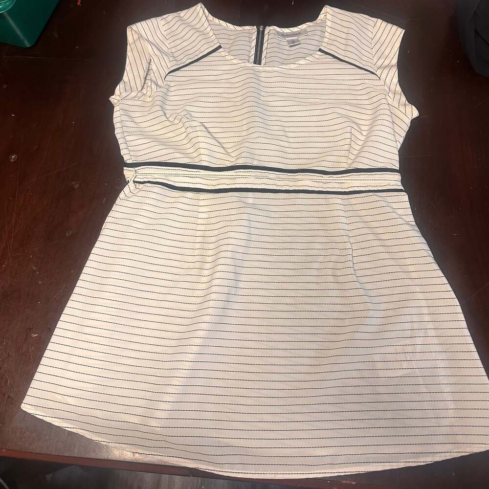 Motherhood Maternity Black & White Striped Sleeveless Dress